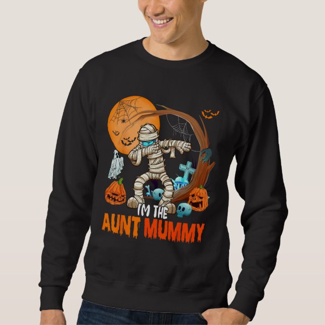 Sudadera I m The Aunt Mummy Halloween Dabbing Mummy  Family (Anverso)