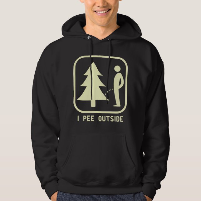 Sudadera I Pee Outside Sign Tee Funny Camping Hiking Outdoo (Anverso)