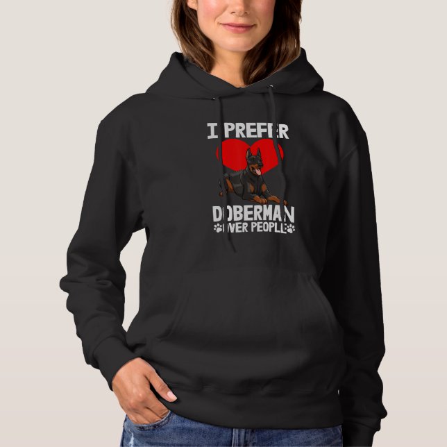 Sudadera I Prefer Doberman Over People  Men Love Doberman B (Anverso)