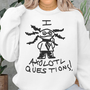 Sudadera I Preguntas Axolotl Esbozo de Doodle dibujado con 