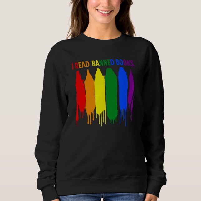 Sudadera I Read Banned Books Week Rainbow LGBT Book  Teache (Anverso)