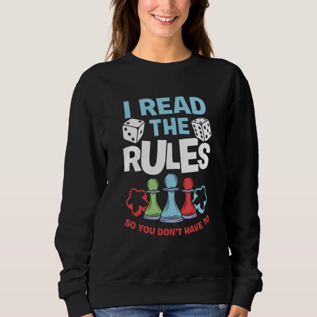 Sudadera I Read The Rules Board Dice Chess Board Gaming Boa (Anverso)