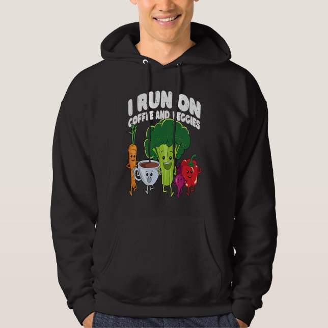 Sudadera I Run On Coffee And Veggies Vegan Runner Vegetaria (Anverso)