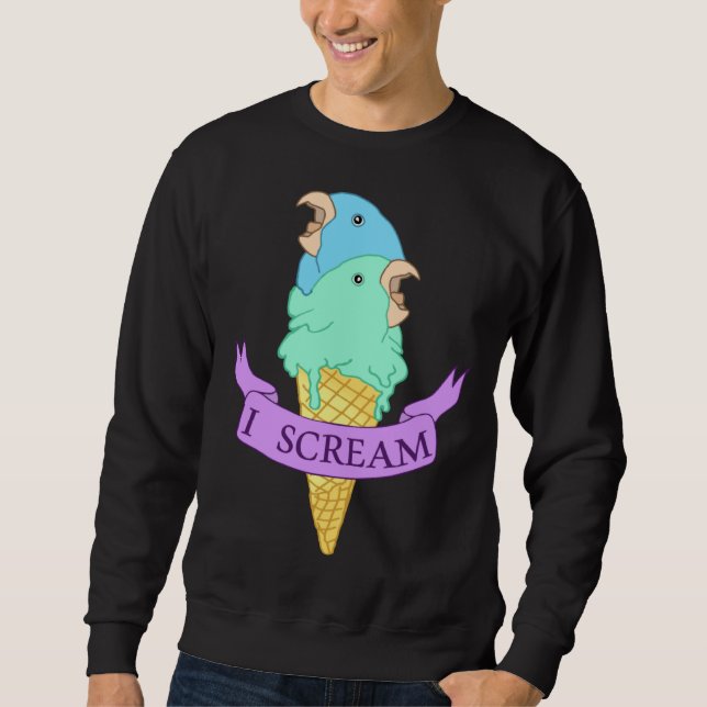 Sudadera I scream Blue Parrotlet Ice cream Turquoise parrot (Anverso)