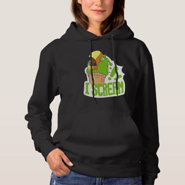Sudadera I Scream Ice Cream Parrot Screaming for Cockatiels (Anverso)