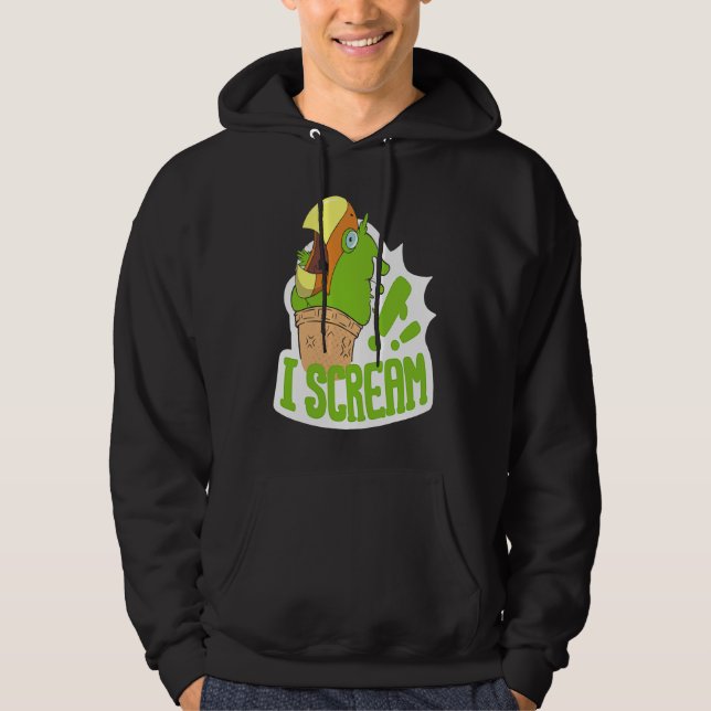 Sudadera I Scream Ice Cream Parrot Screaming for Cockatiels (Anverso)
