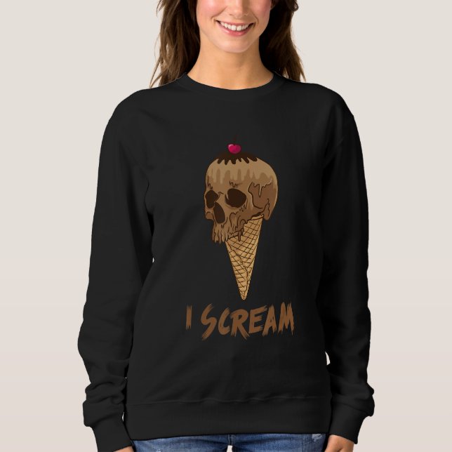 Sudadera I Scream Ice Cream Skull Halloween Costume Party C (Anverso)
