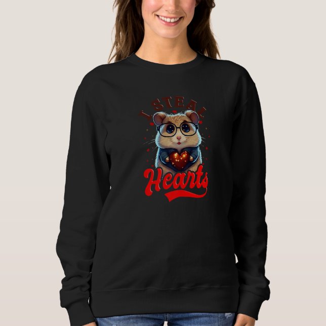 Sudadera I Steal Hearts Design Hamster Valentines Day Premi (Anverso)