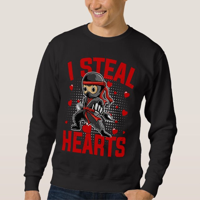Sudadera I Steal Hearts Ninja Boys Valentines Day Love Todd (Anverso)