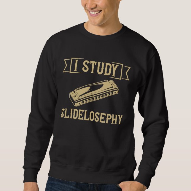 Sudadera I study slidelosephy Harmonica Player French Harp (Anverso)
