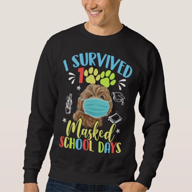 Sudadera I Survived 100 Days Of Masked School Day Cute Pood (Anverso)