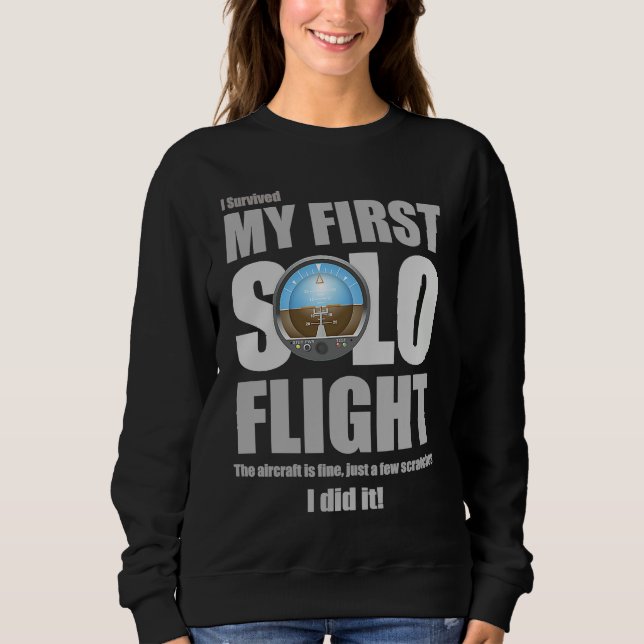 Sudadera I Survived My First Solo Flight (Anverso)