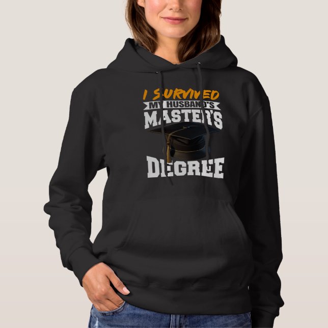 Sudadera I Survived My Husband s Masters Degree Diploma gra (Anverso)