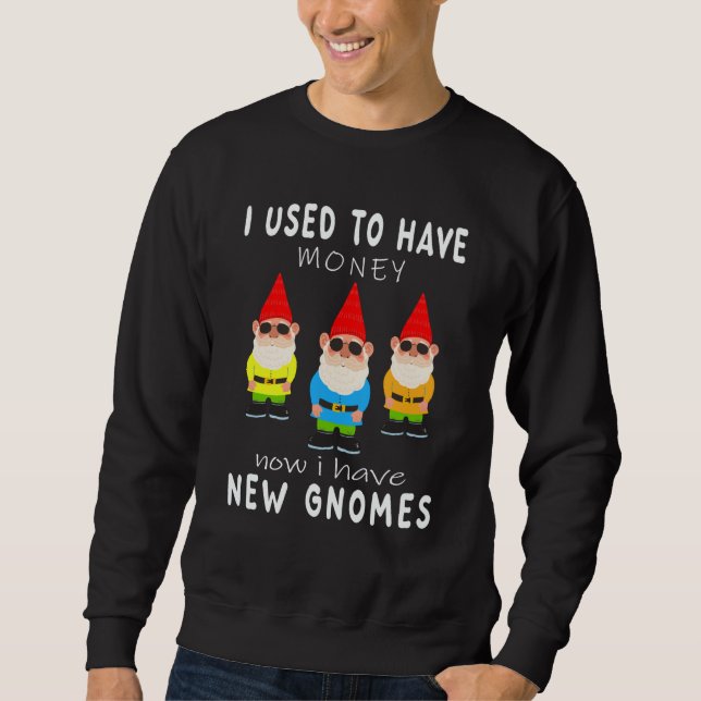 Sudadera I used to have money now i hafe new gnomes garden (Anverso)