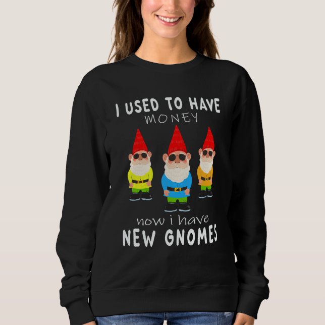 Sudadera I used to have money now i hafe new gnomes garden (Anverso)