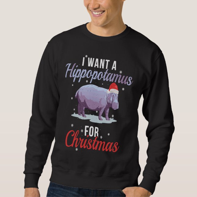 Sudadera I Want A Hippopotamus for Christmas Baseball (Anverso)