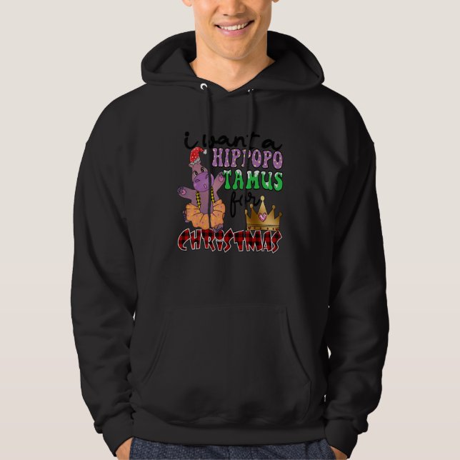 Sudadera I Want A Hippopotamus For Christmas Hippo Christma (Anverso)
