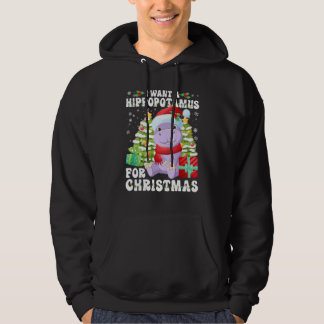 Sudadera I Want A Hippopotamus For Christmas Lights Santa H