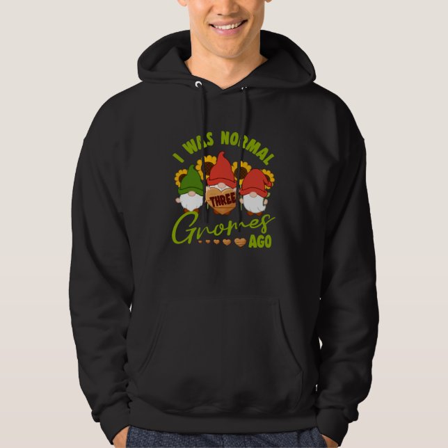 Sudadera I Was Normal Three Gnomes Ago Yard Garden Gnome (Anverso)