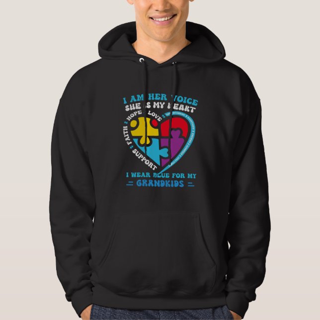 Sudadera I Wear Blue For My Grandkids Autism Awareness Gran (Anverso)