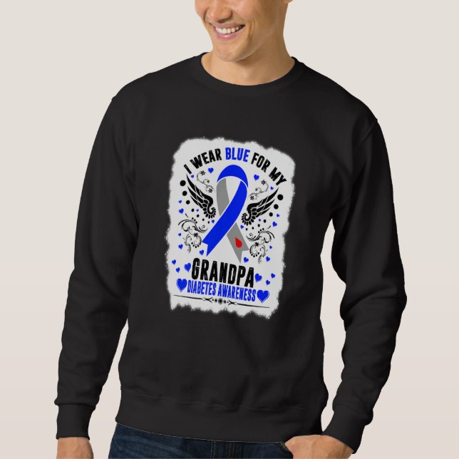 Sudadera I Wear Blue For My Grandpa Diabetes Awareness Mont (Anverso)