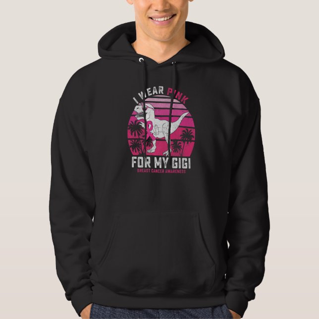 Sudadera I Wear Pink For My Gigi Rex Dinosaur Ribbon Toddle (Anverso)
