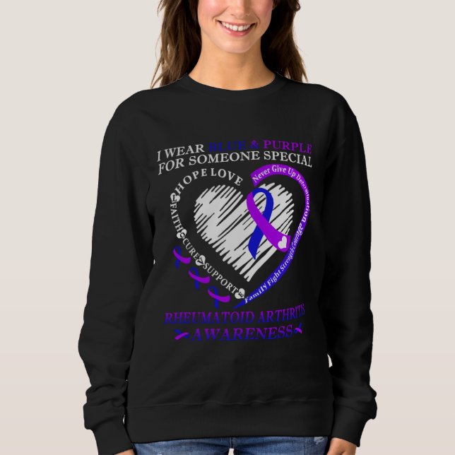 Sudadera I Wear Purple & Blue For Rheumatoid Arthritis Warr (Anverso)
