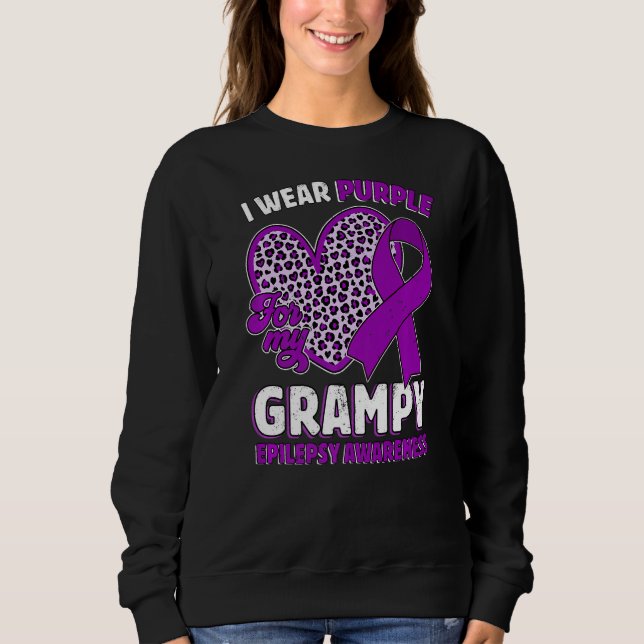 Sudadera I Wear Purple For My Grampy Epilepsy Awareness Leo (Anverso)