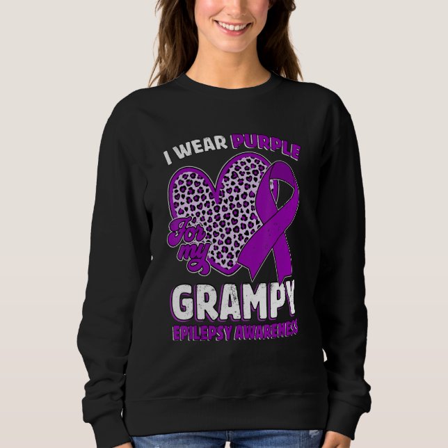 Sudadera I Wear Purple For My Grampy Epilepsy Awareness Leo (Anverso)