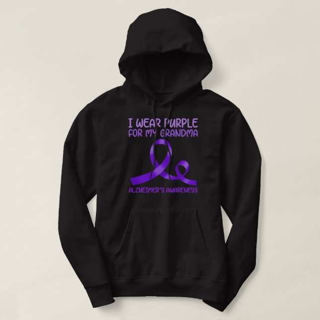Sudadera I Wear Purple For My Grandpa (Diseño del anverso)