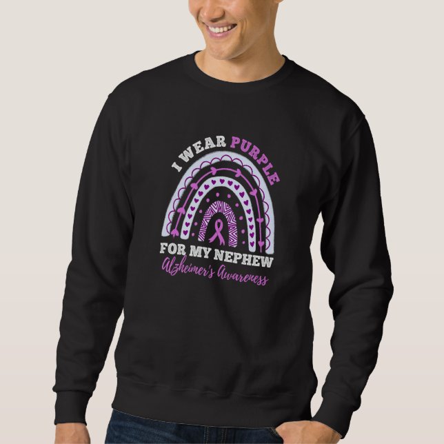 Sudadera I Wear Purple For My Nephew Alzheimer's Awareness  (Anverso)