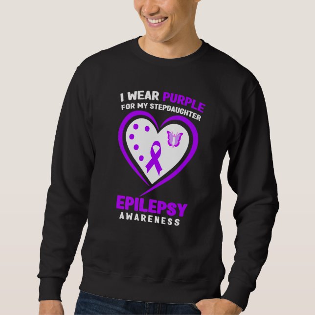 Sudadera I Wear purple For My Stepdaughter Epilepsy Awarene (Anverso)