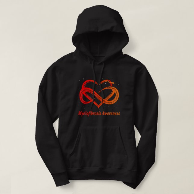 Sudadera I Wear Red & Orange For Myelofibrosis Awareness Wa (Diseño del anverso)