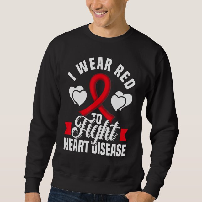 Sudadera I Wear Red To Fight Heart Disease Awareness CHD Na (Anverso)