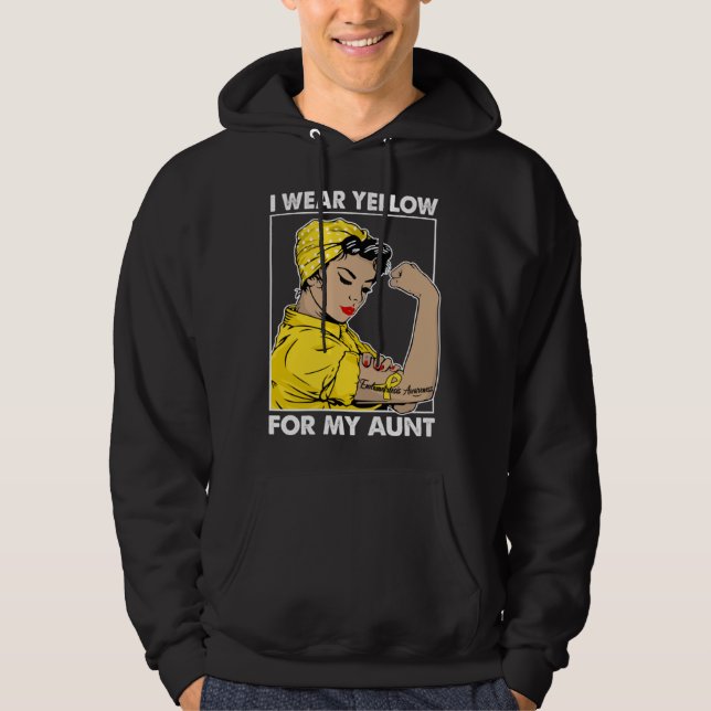 Sudadera I Wear Yellow For My Aunt  Endometriosis Awareness (Anverso)