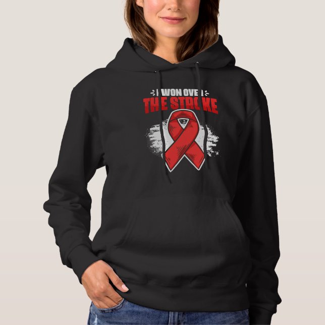 Sudadera I Won Over Stroke Survivor Red Ribbon Stroke Aware (Anverso)