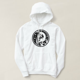 Sudadera Ice Climber Scaling Cliff Under Night Sky