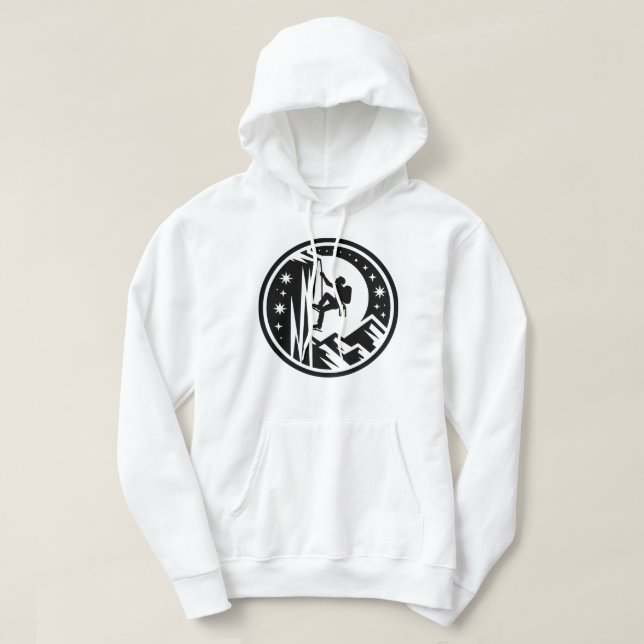 Sudadera Ice Climber Scaling Cliff Under Night Sky (Diseño del anverso)
