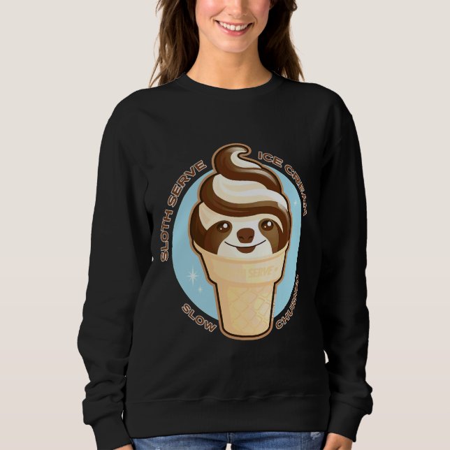 Sudadera Ice Cream Cone Sloth Pun Relajado Fit (Anverso)