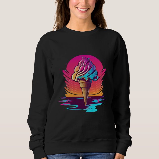Sudadera Ice Cream Synthwave 80s Retrowave Aesthetic (Anverso)