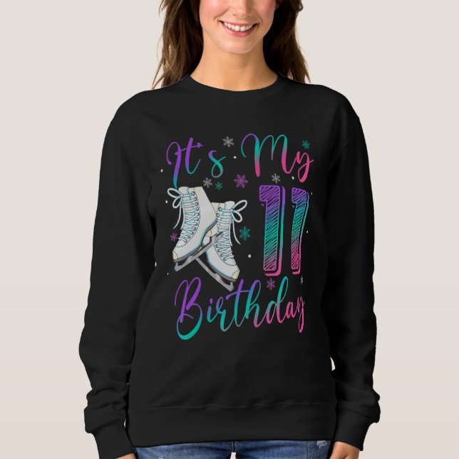 Sudadera Ice Skating Birthday Girl 11 Year Old It's My 11th (Anverso)