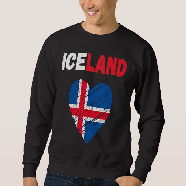 Sudadera Iceland Flag Holiday Iceland Heart Icelander Flag (Anverso)