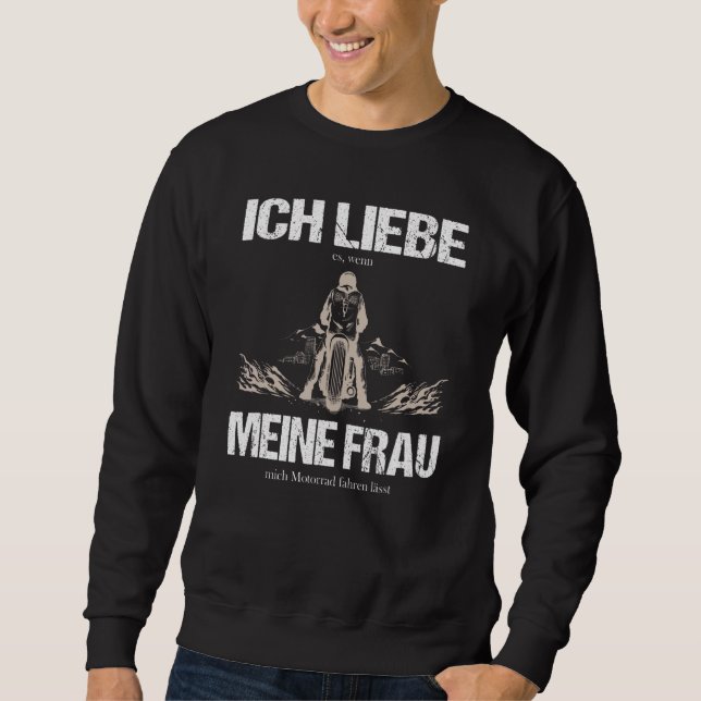 Sudadera Ich Liebe Es Wenn Meine Frau Mich Motorcycle Fahre (Anverso)