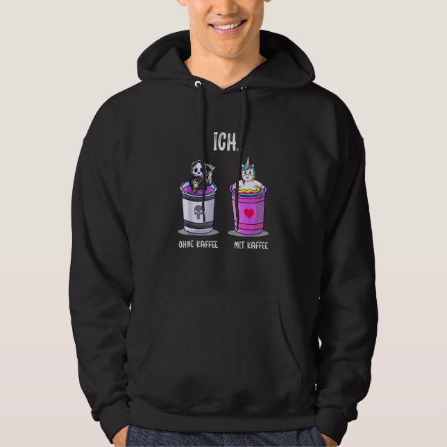 Sudadera Ich Ohne Café Ich Mit Kaffee Drinker Bebe (Anverso)