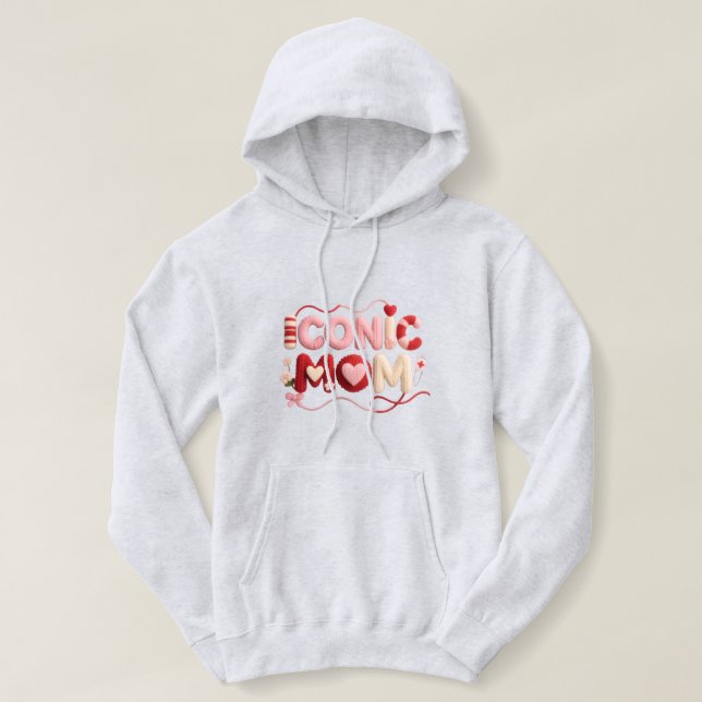 Sudadera Iconic Mom Faux Yarn Style Hoodie – Cozy Women’s  (Diseño del anverso)