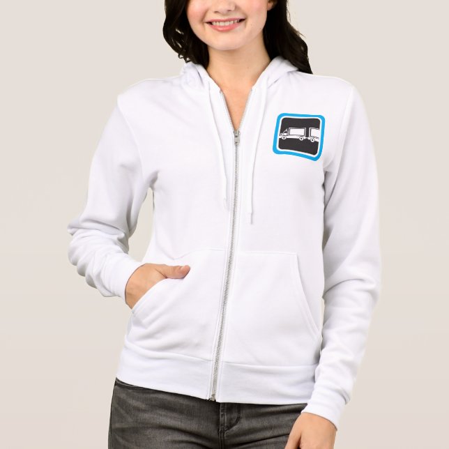 Sudadera Icono Azul de Camión y Remolque (Anverso)
