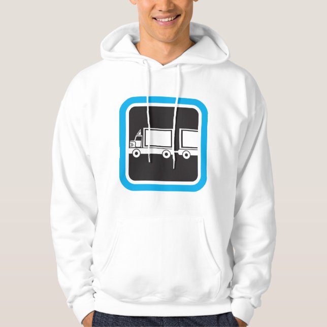 Sudadera Icono Azul de Camión y Remolque (Anverso)