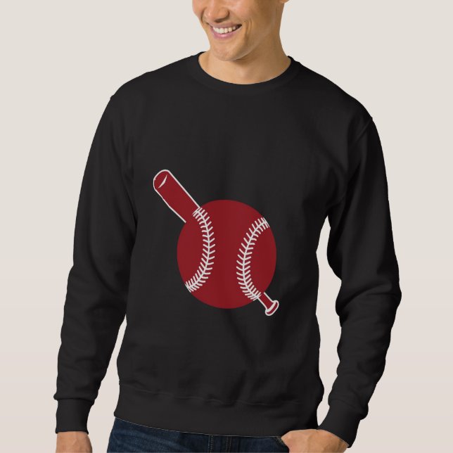 Sudadera Icono de béisbol y bate (Anverso)