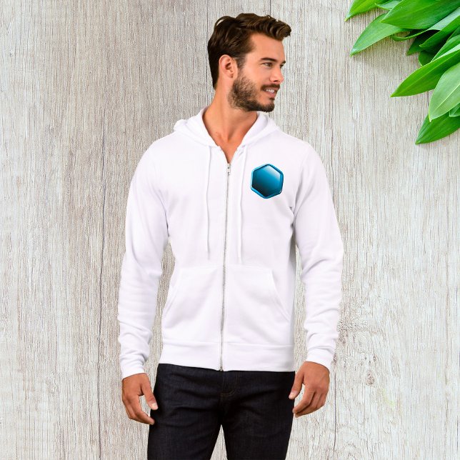 Sudadera Icono de Hexágono Azul Brillante Geométrico Modern (Subido por el creador)