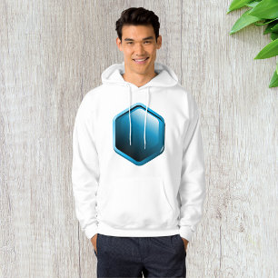 Sudadera Icono de Hexágono Azul Brillante Geométrico Modern